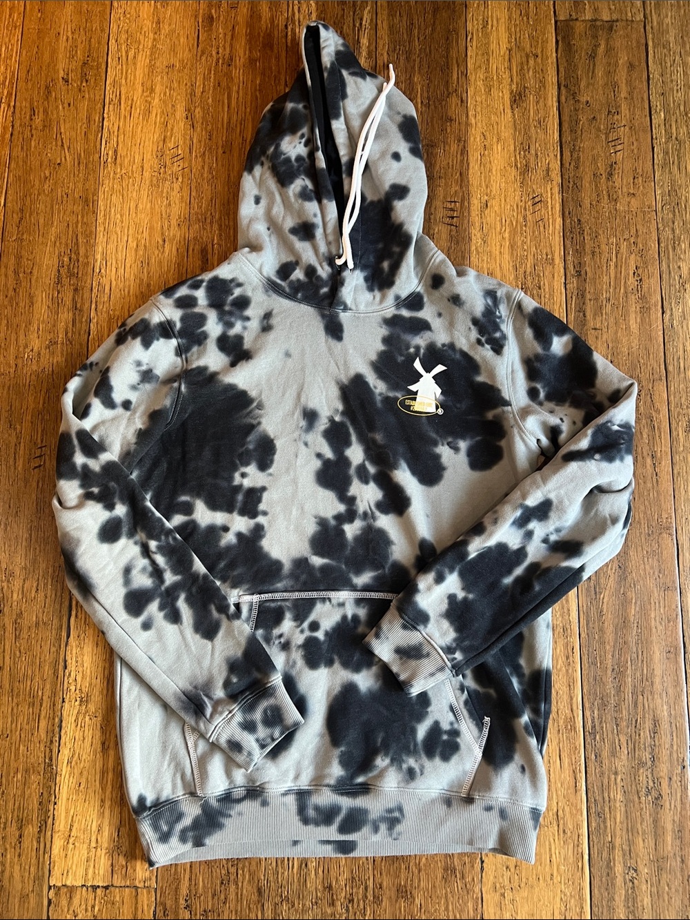 Dutch Bros Black & Gray Tie-Dye Pullover Hoodie